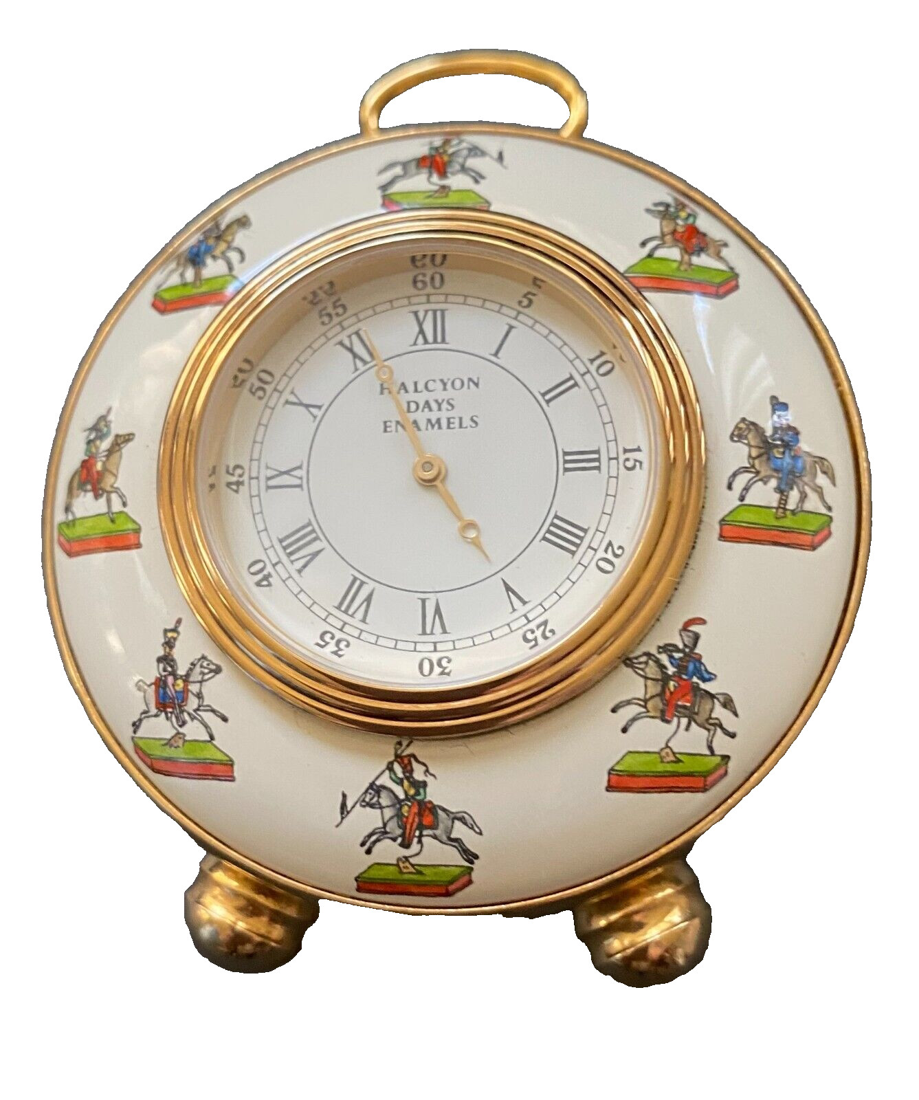 Vintage Halcyon Days Soldier Clock for the V&A Museum