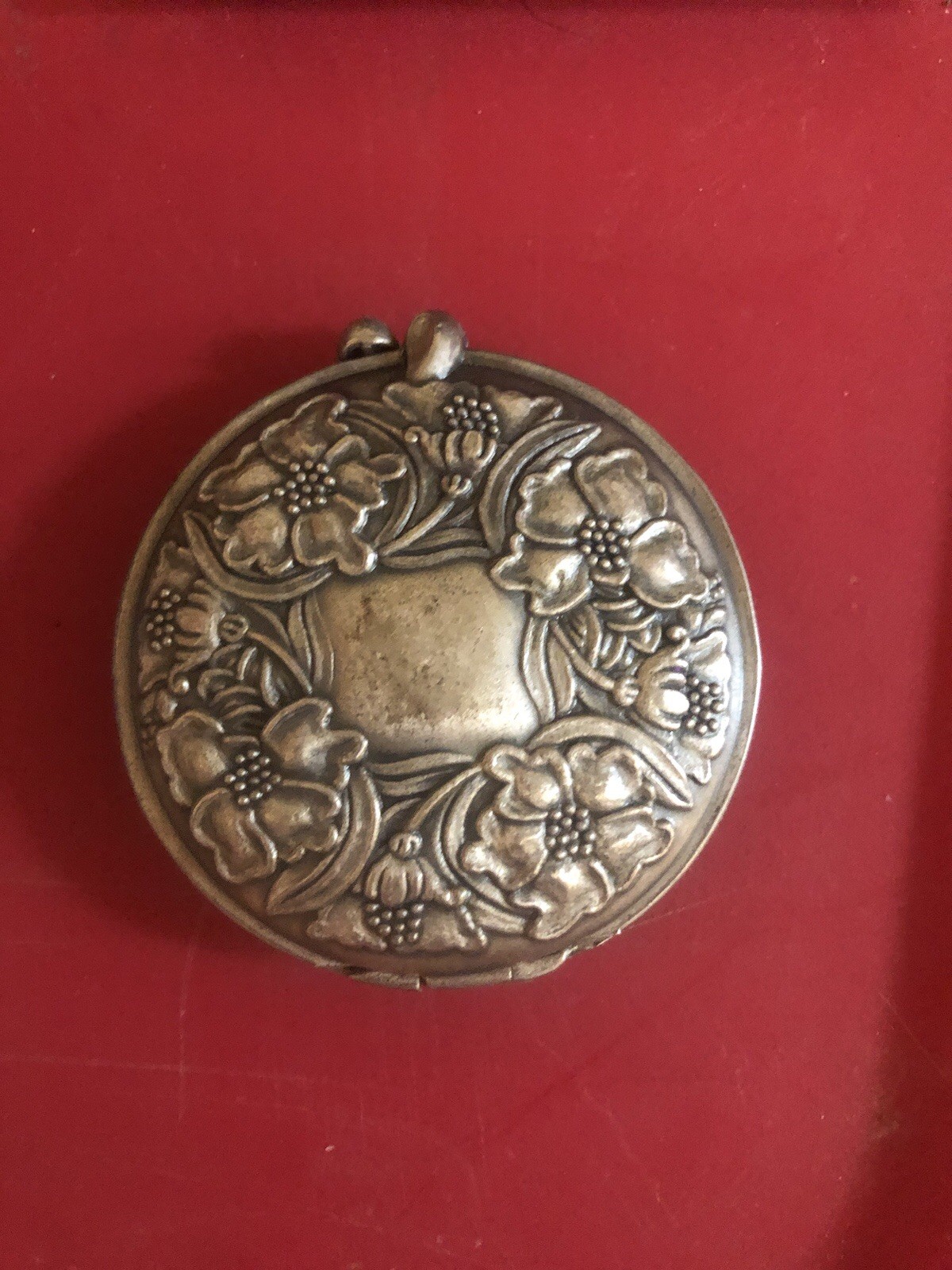 Vintage 1928 Jewelry Company Pewter Metal Flower Design 