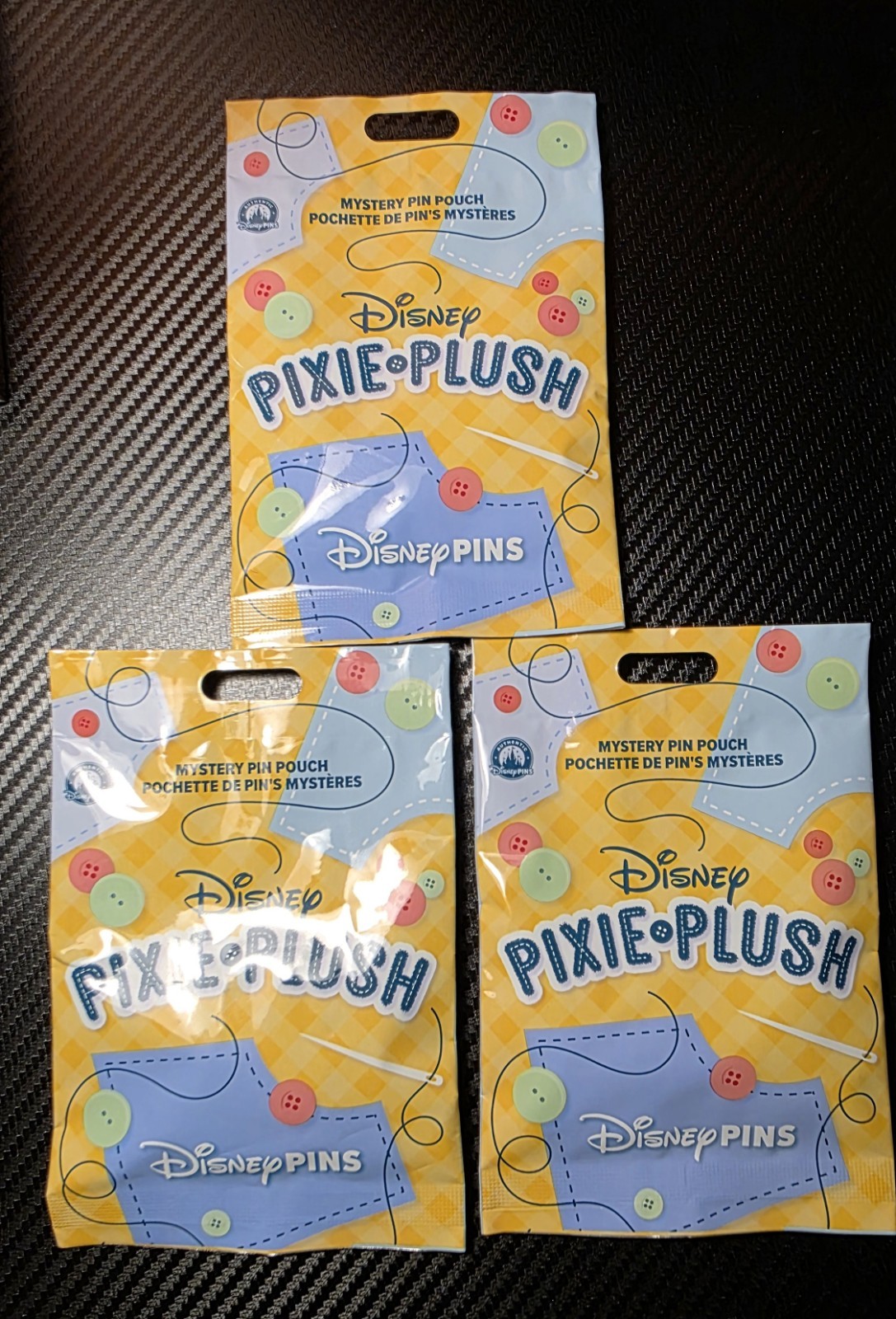 3 Packs Disney Pixie Plush Mystery Pin Pouch (5 Per Pack) *SEALED* NEW