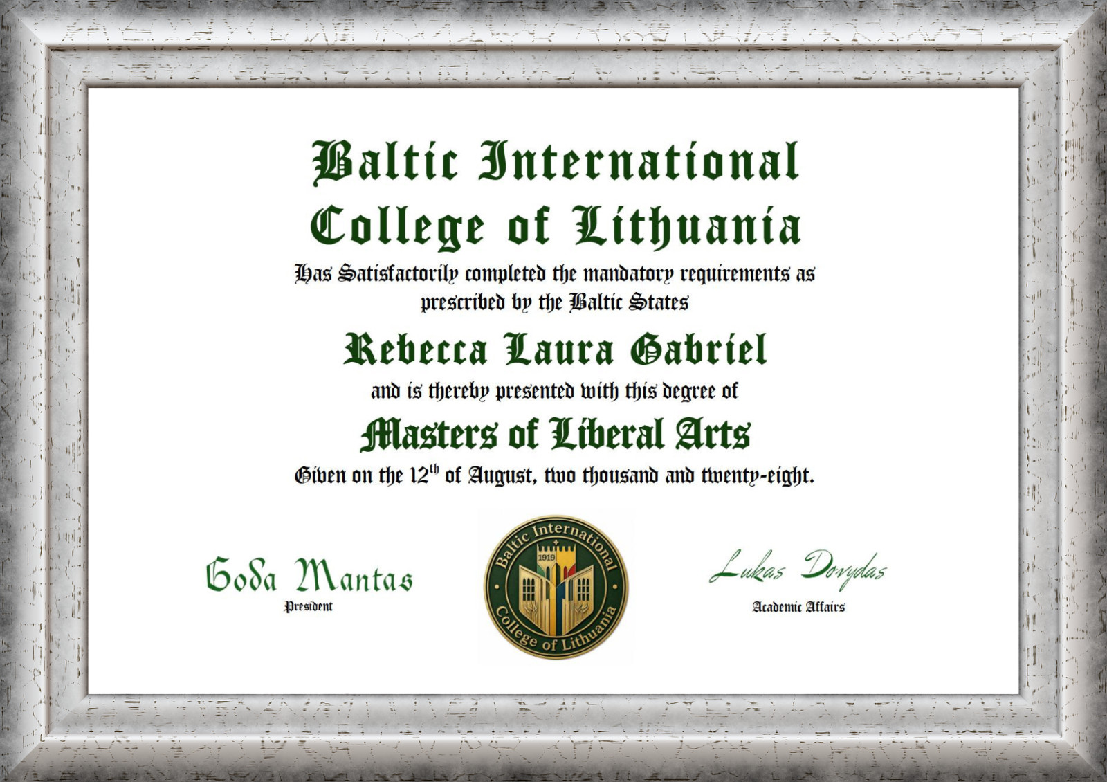 Fully Custom Novelty Diploma Keepsake – Personalized Decorative Certificate