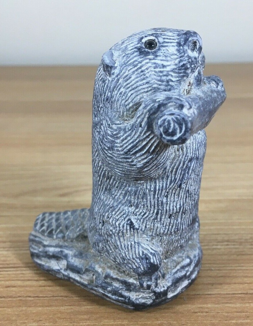 A Wolf Original Hand Carved Beaver Log 3\