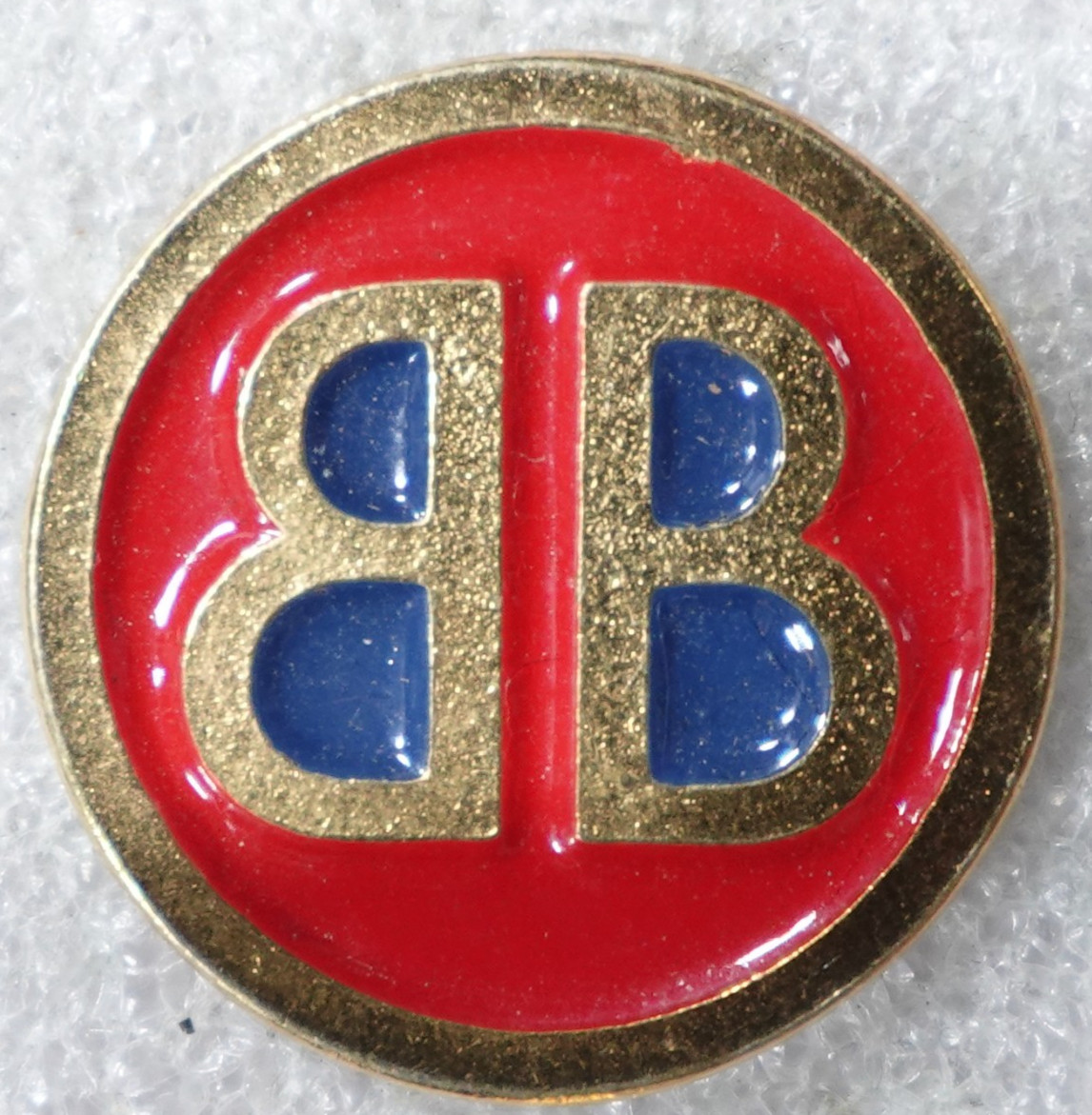 Vintage Double B Lapel Pin Red Blue Gold Emblem Badge Collector Design