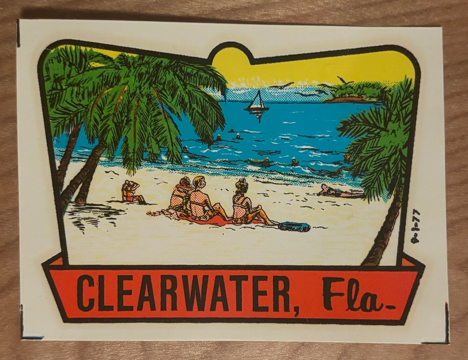 Vintage 1960s Clearwater Florida Souvenir Decal Vintage 1960s Clearwater Florida Souvenir Decal