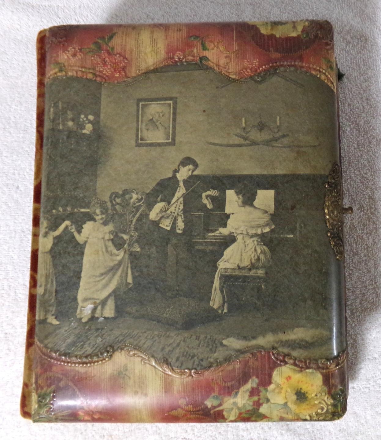 Victorian Era Celluloid Photo Album Music Lessons