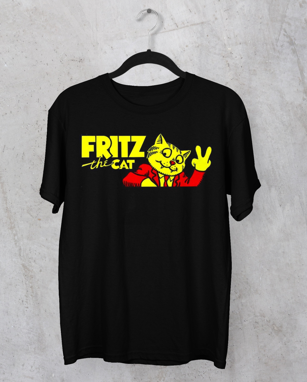 VTG Fritz The Cat cartoon black T-shirt Unisex All sizes XY207