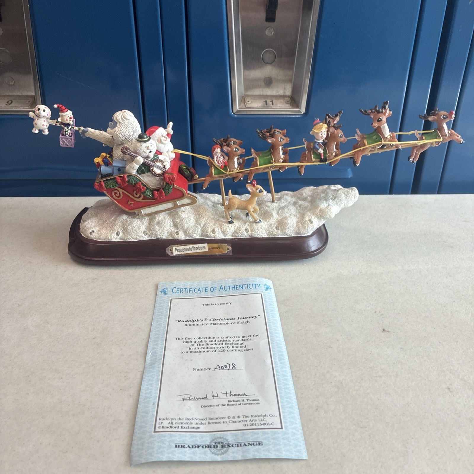 Vintage Bradford Exchange Rudolph's Christmas Journey Tested And working w/COA Vintage Bradford Exchange Rudolph's Christmas Journey Tested And working w/COA