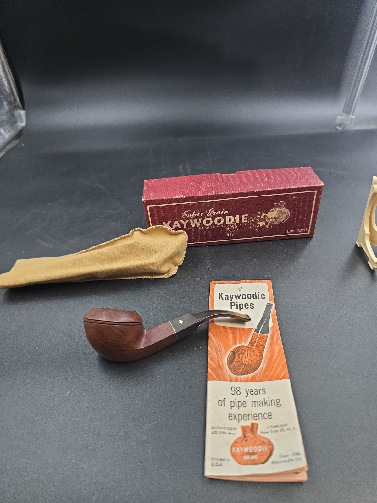  Vintage Kaywoodie 1948 SUPER GRAIN BULLDOG  Pipe With Box And Insert 