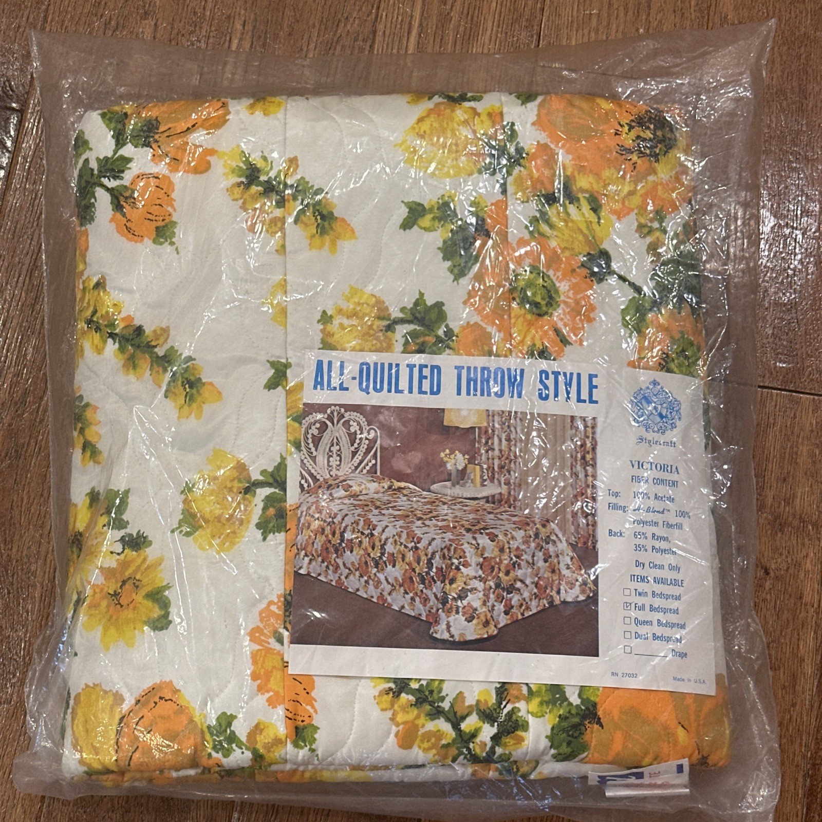 *VINTAGE Boho-Chic Retro MCM Floral 60-70s Bedspread BRAND NEW SEALED Full Size* *VINTAGE Boho-Chic Retro MCM Floral 60-70s Bedspread BRAND NEW SEALED Full Size*