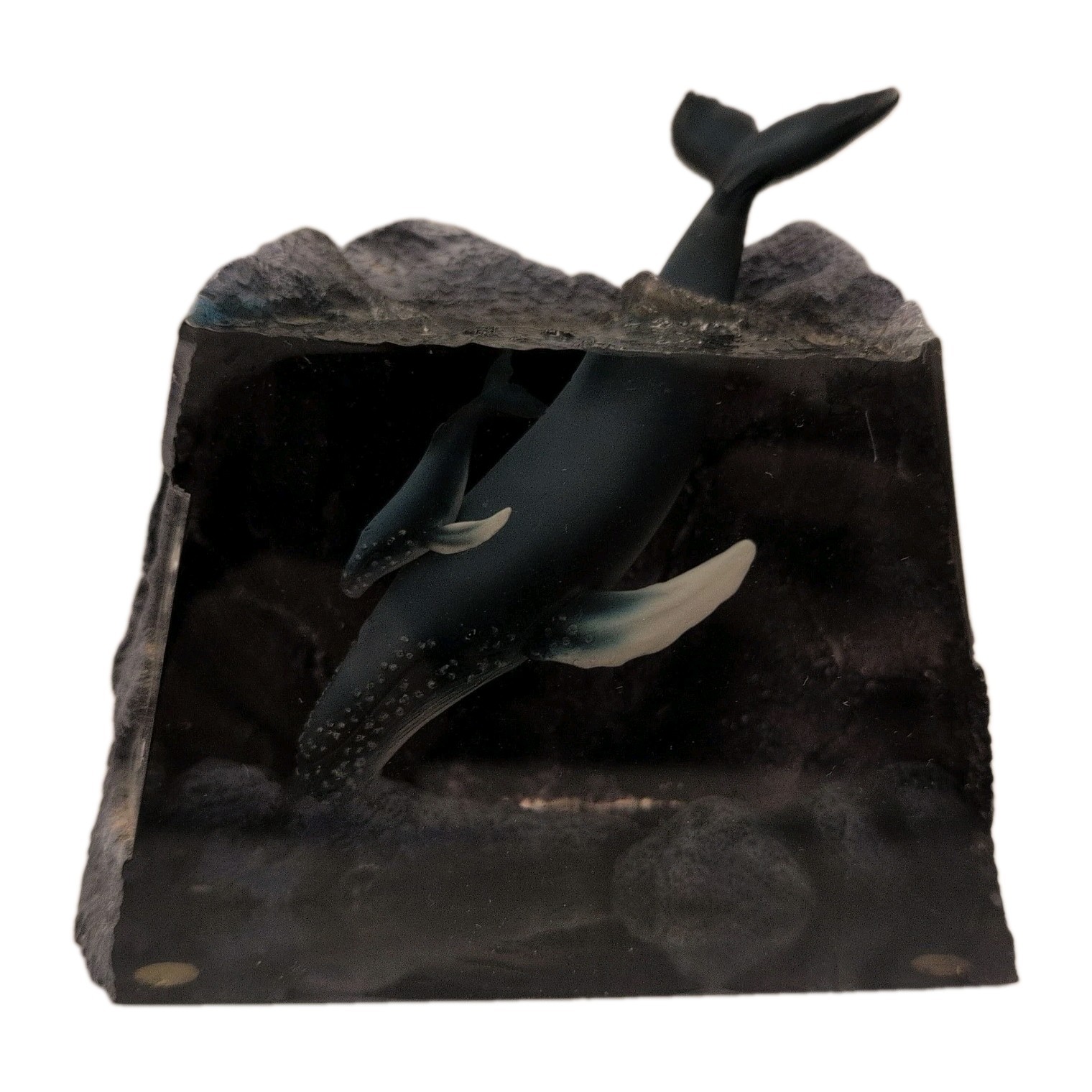 Dakin Wyland Acrylic Whale & Baby Whale Sculpture Whale Sounding #3001 Vtg 2000