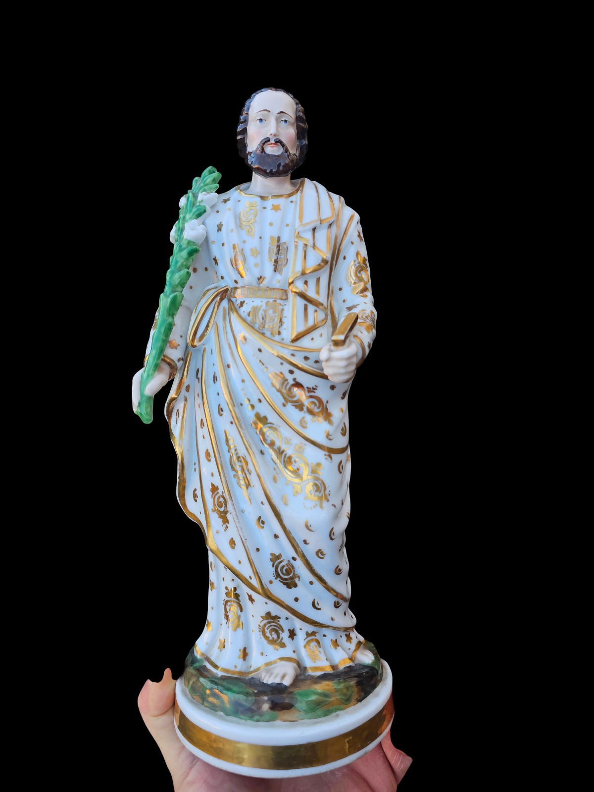 Antique Vieux paris porcelain large Saint joseph statue religious art Antique Vieux paris porcelain large Saint joseph statue religious art