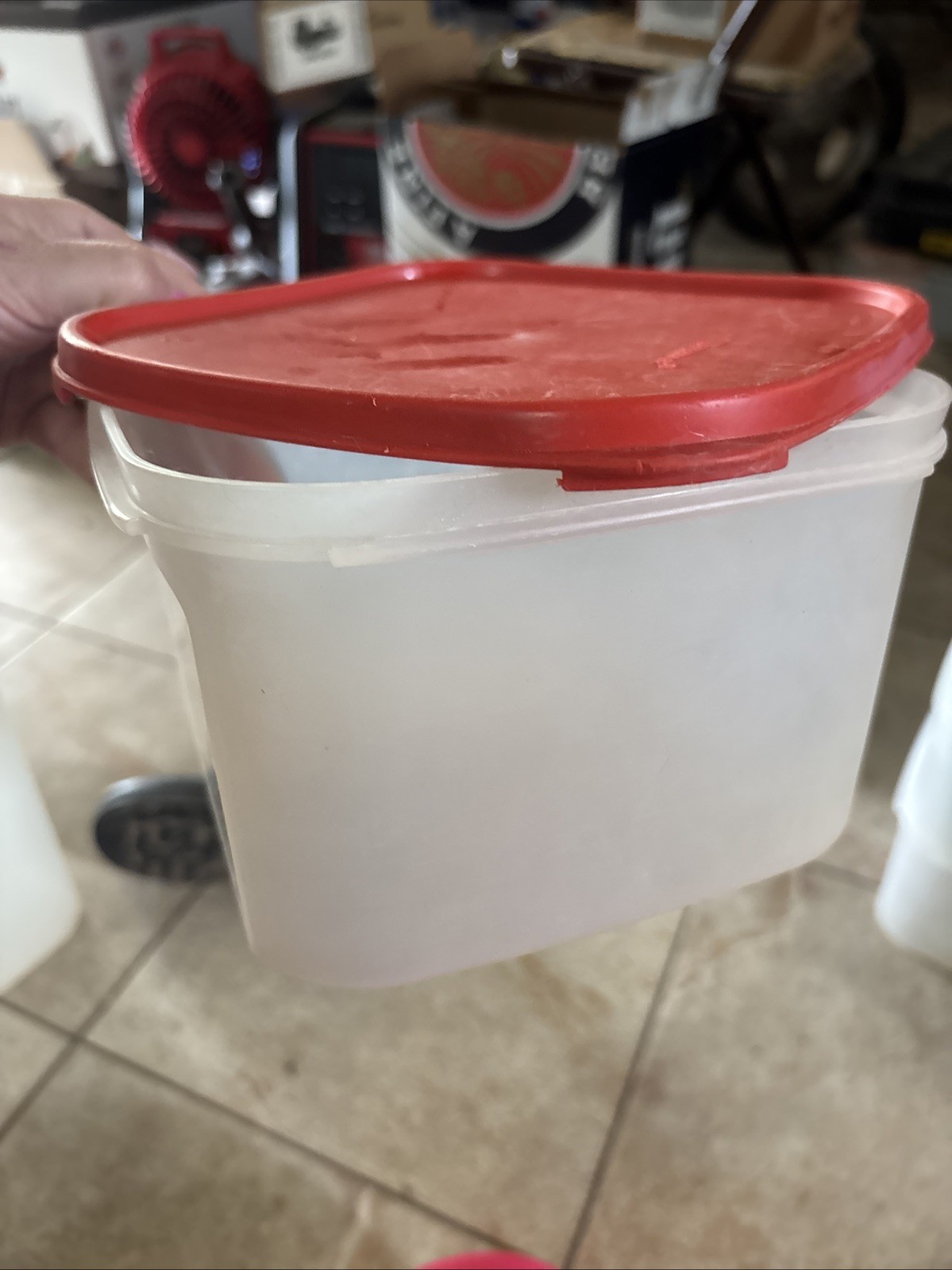 Tupperware Modular Mates #2 Square 11 Cup Container #1620 Red Lid