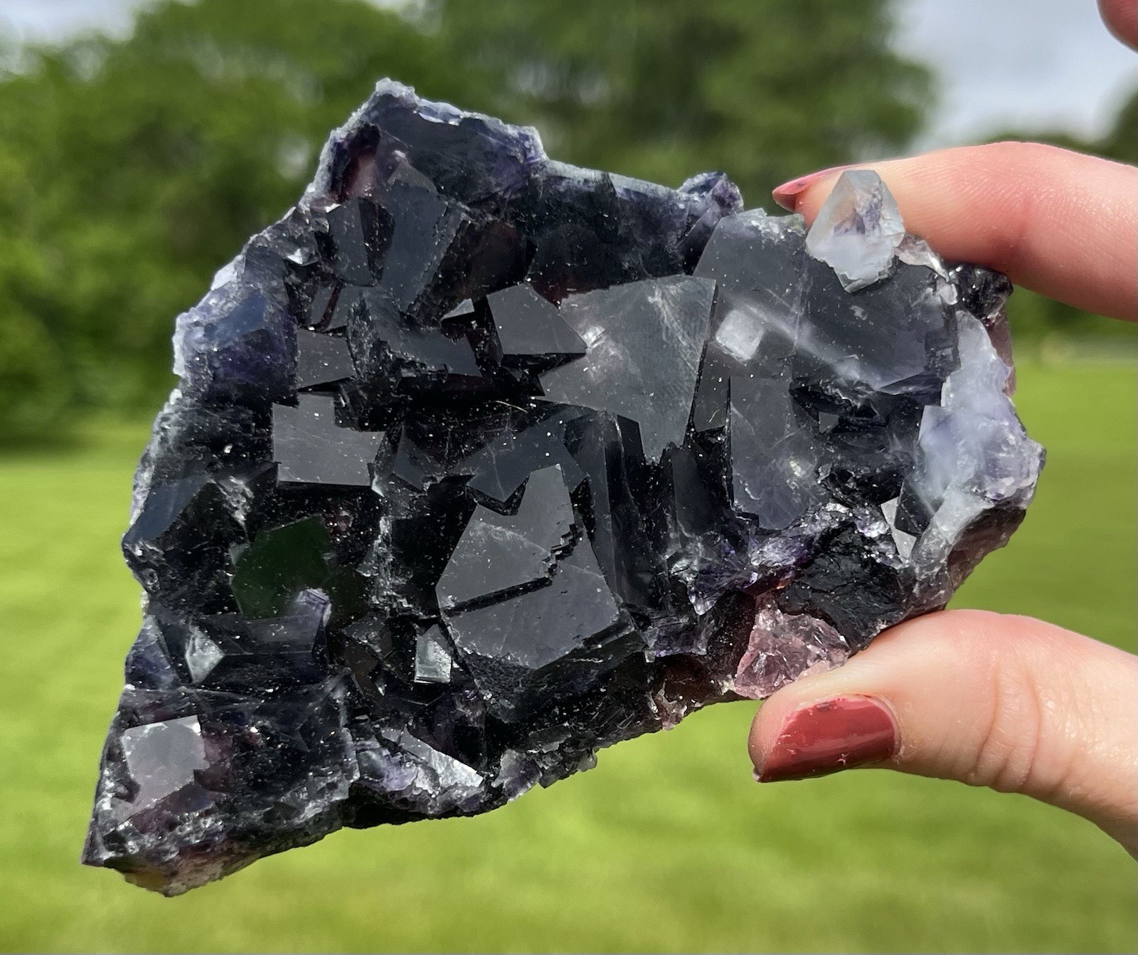 Museum Grade, Rare, Red Phantom Fluorite Specimen 265 Grams