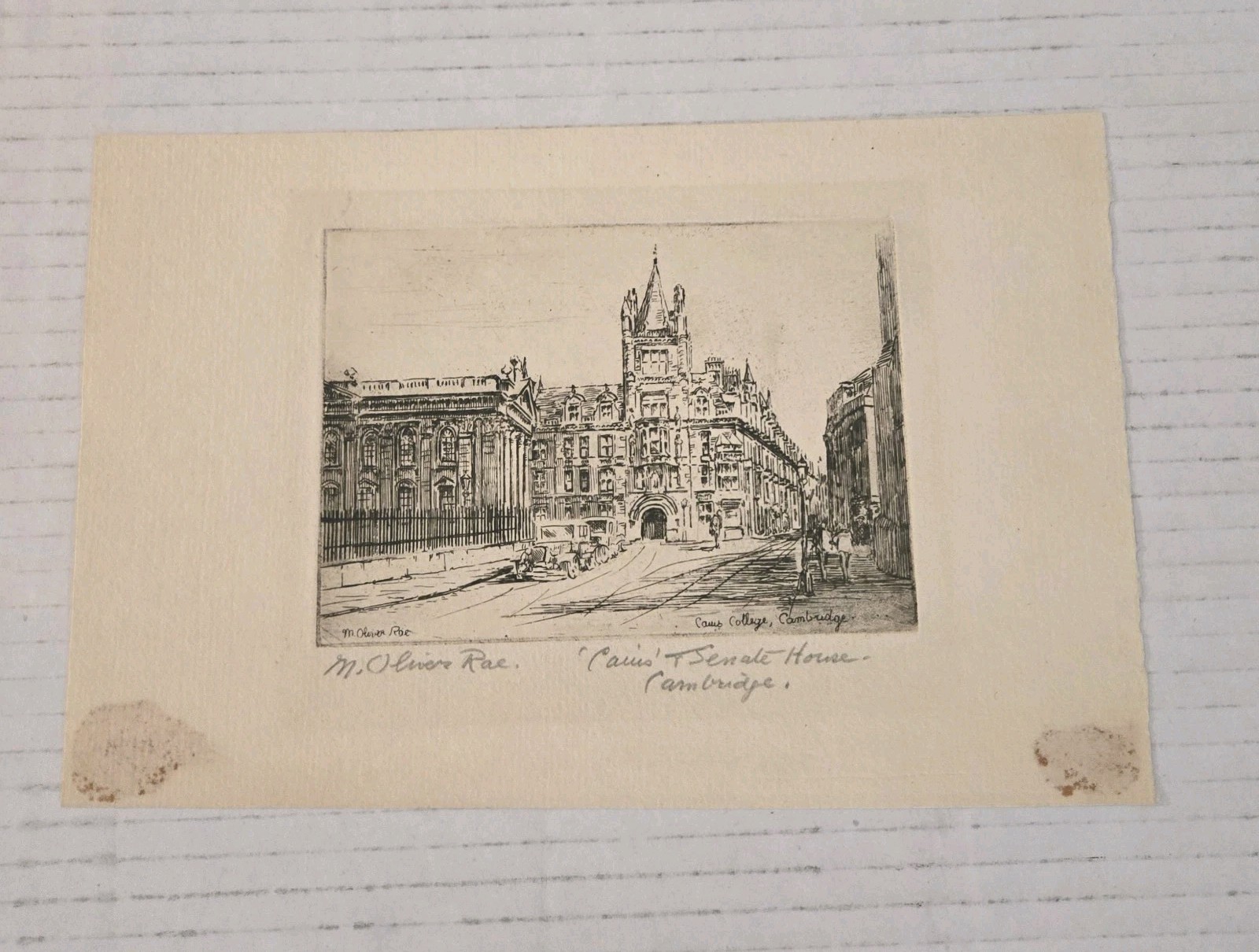 Etching Mabel Oliver Rae (1868-1956) Cambridge College Good Condition Etching Mabel Oliver Rae (1868-1956) Cambridge College Good Condition