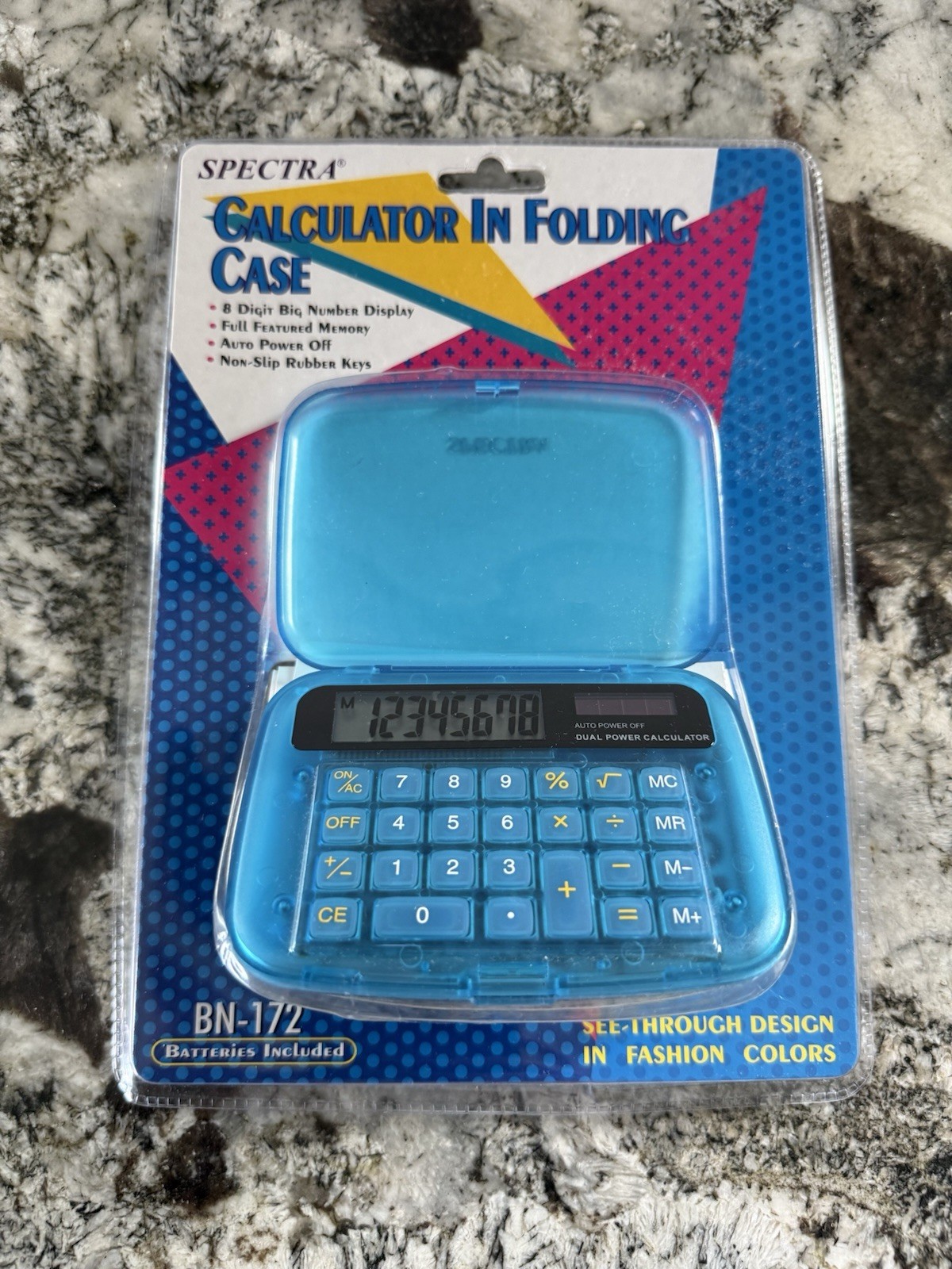 Vintage Spectra BN-172 Translucent Pocket Databank Calculator NOS - NEW/SEALED