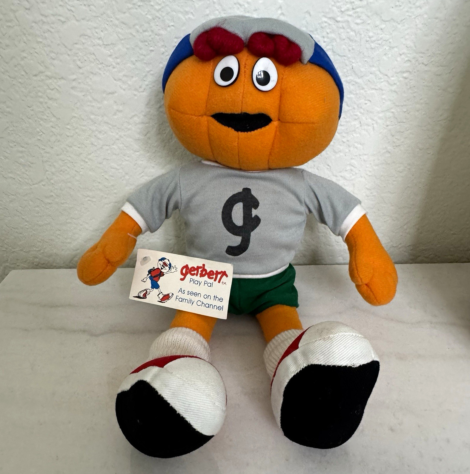 Vtg 1989 Gerbert Plush The Family Channel Christian TV Show Orange Doll 14” NWT