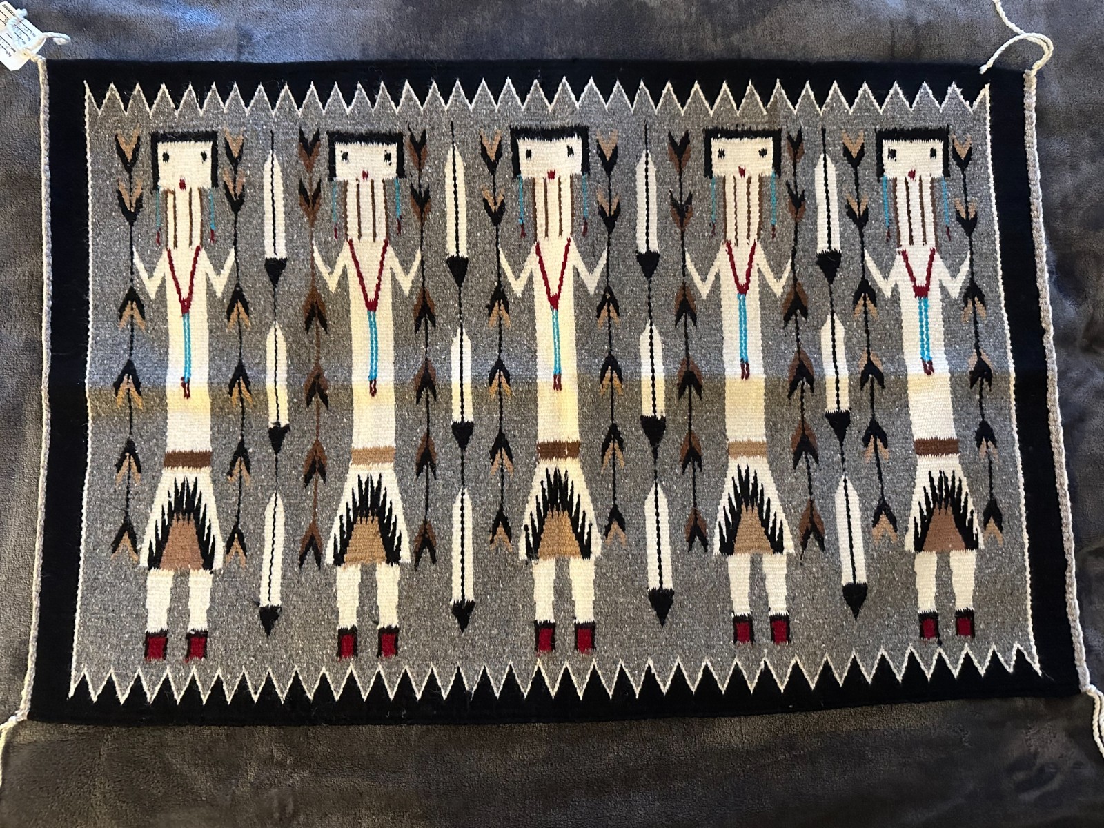 Vintage Navajo (Dine) Yei Weaving/Textile by Ella Mae Begay 34