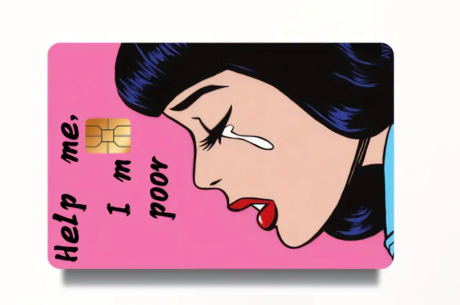 Help Me, I\'m Poor Pink Cartoon Funny Credit Debit Card Cover Sticker Skin Help Me, I\'m Poor Pink Cartoon Funny Credit Debit Card Cover Sticker Skin