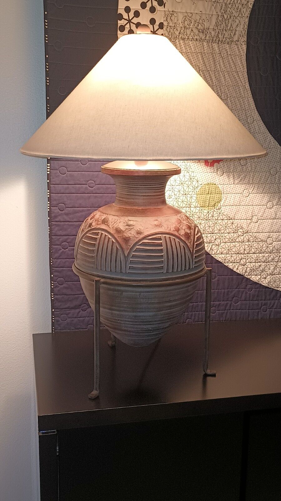 Vintage Casual Lamps of California @ 1997 ~ cone shaped w/metal stand