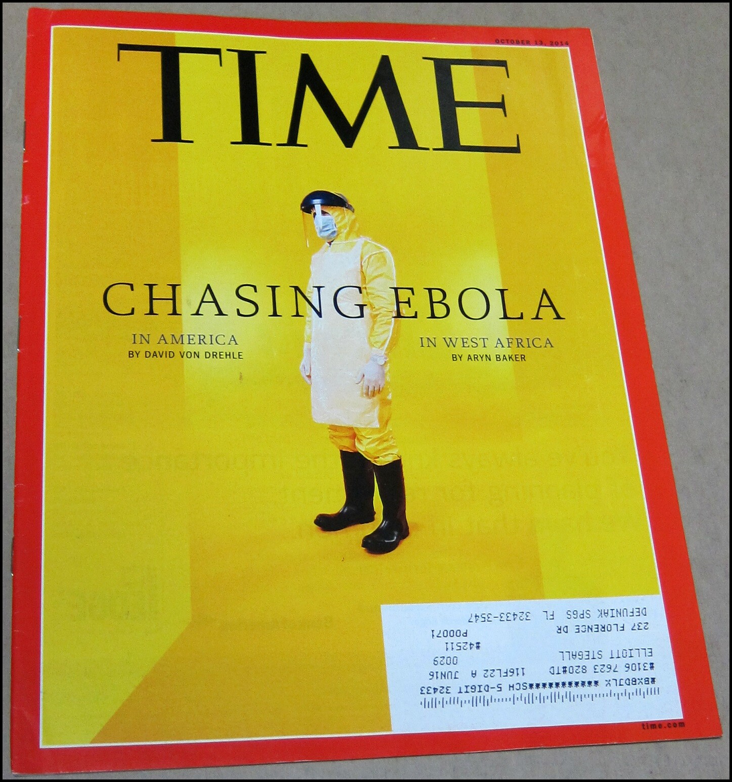 10/13/2014 Time Magazine Chasing Ebola in America West Africa Derek Jeter