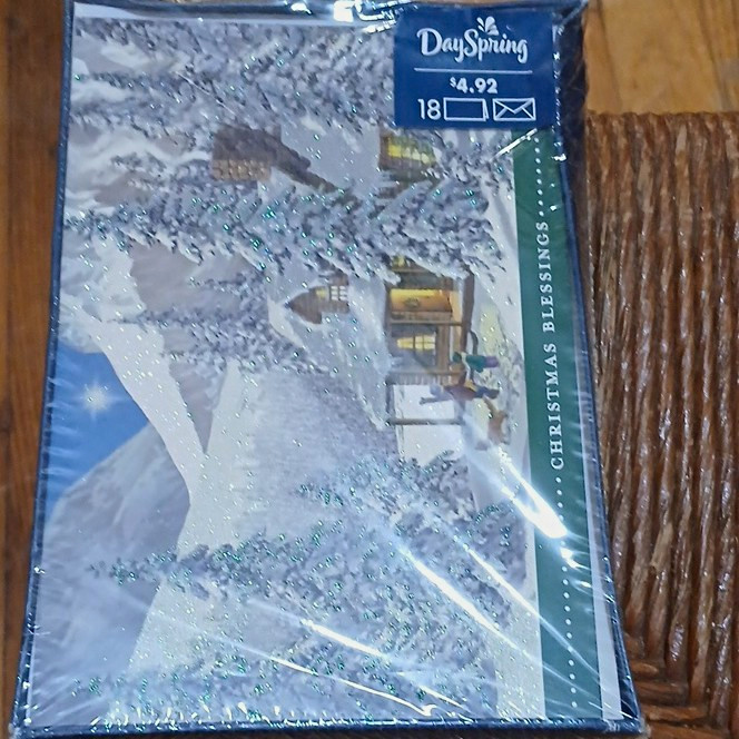 DaySpring Christmas Blessings Vintage Glitter Greeting Cards Box of 18