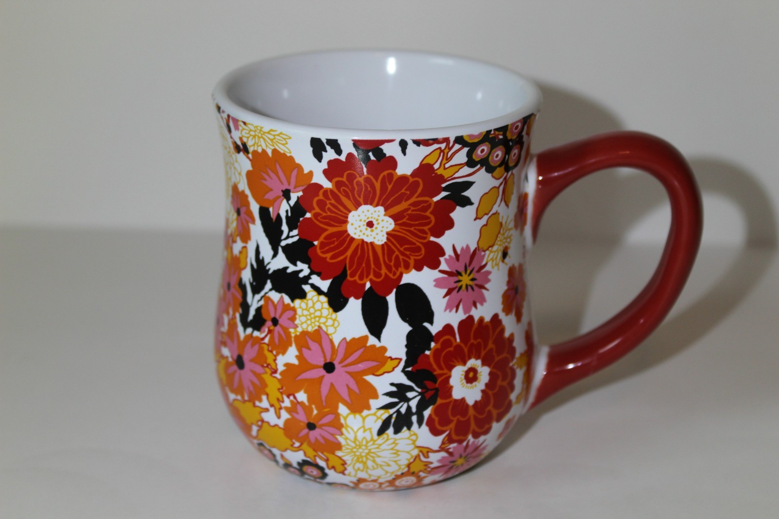 Food Network Stoneware 12 oz Floral Coffee Cup