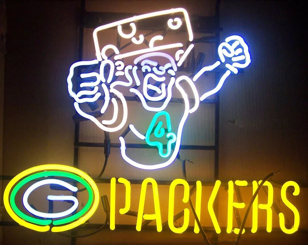Green Bay Packer #4 Brett Favre Neon Sign 24