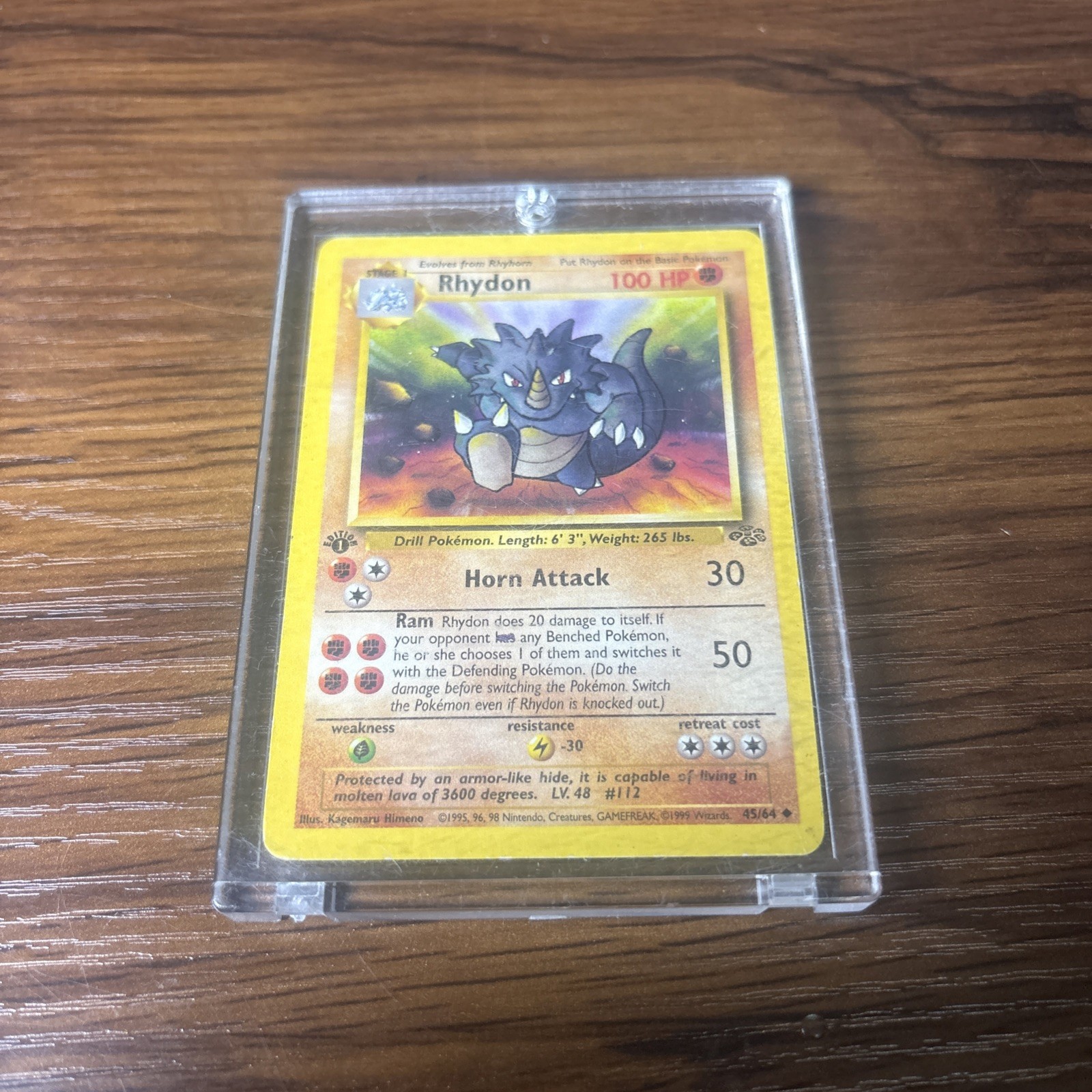 Rhydon #45 Jungle 1st Edition Pokémon Card Rhydon #45 Jungle 1st Edition Pokémon Card