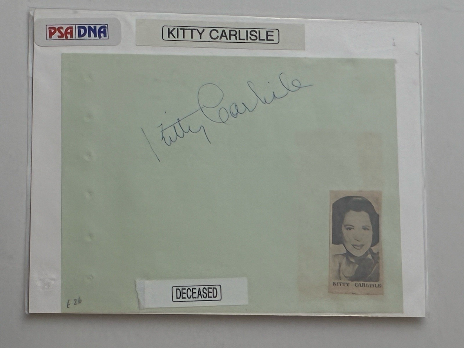 Kitty Carlisle Signed Autograph Album Page PSA/DNA COA To Tell the Truth