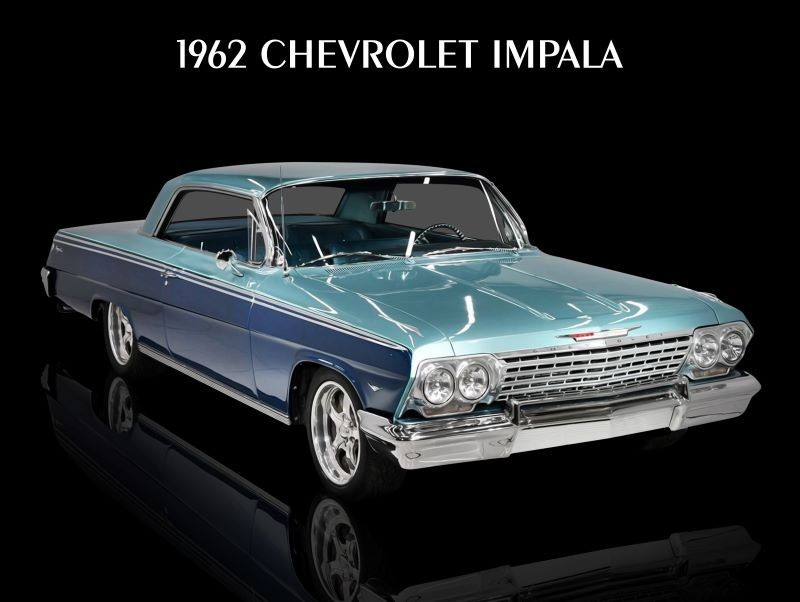 1962 Chevrolet Custom Impala in Two Tone Blue NEW Sign: 15x20\