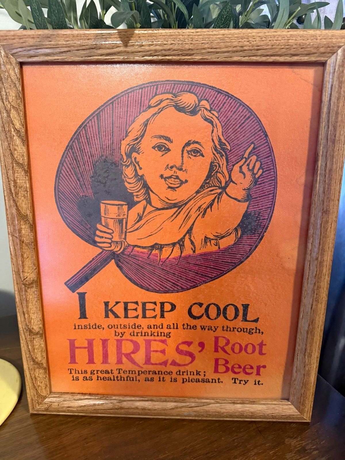 Hires Root Beer Framed Advertising Sign 