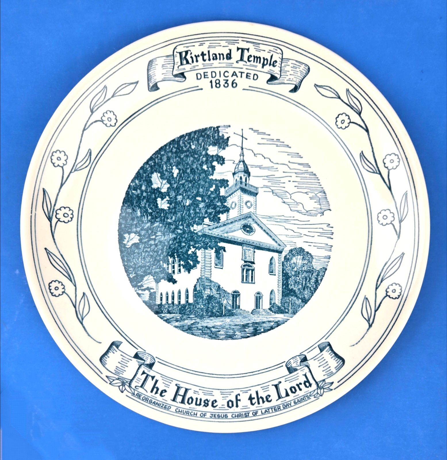 Vintage Kettlesprings Kilns Kirtland Temple Ohio Commemorative Church Plate