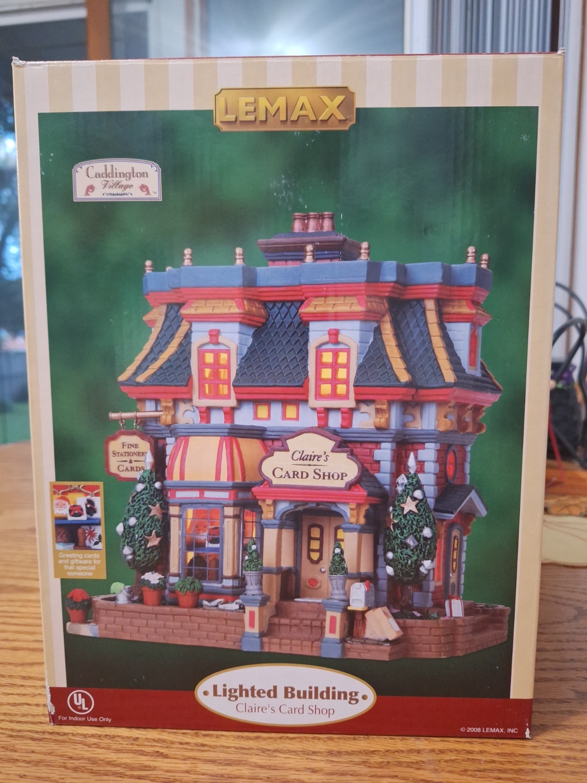 Lemax Lighted Building Caddington Village Claire's Card Shop 2008 in box