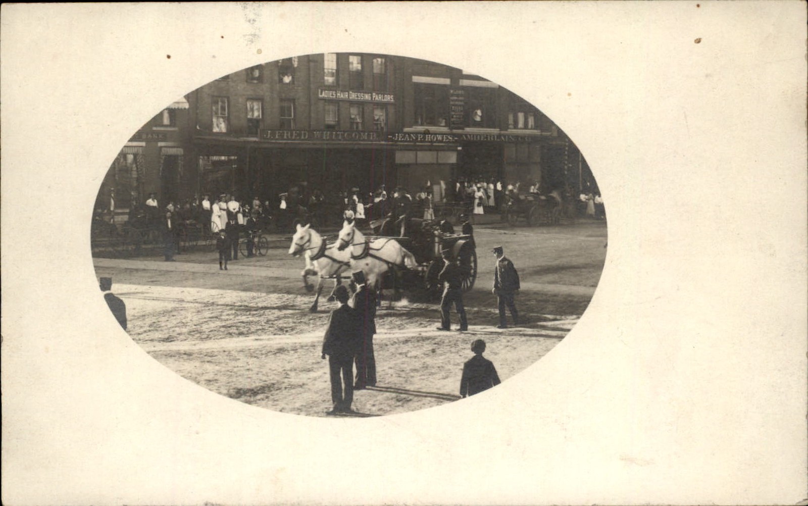 Keene NH Horse-drawn Fire Dept? c1900s-10s Real Photo Vintage Postcard bhn