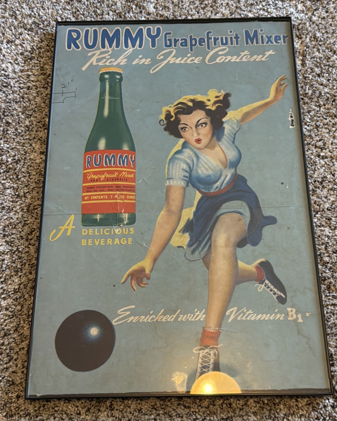 Vintage Rummy Grapefruit Juice, Concentrate Bowling Vintage Advertisement bowlin Vintage Rummy Grapefruit Juice, Concentrate Bowling Vintage Advertisement bowlin