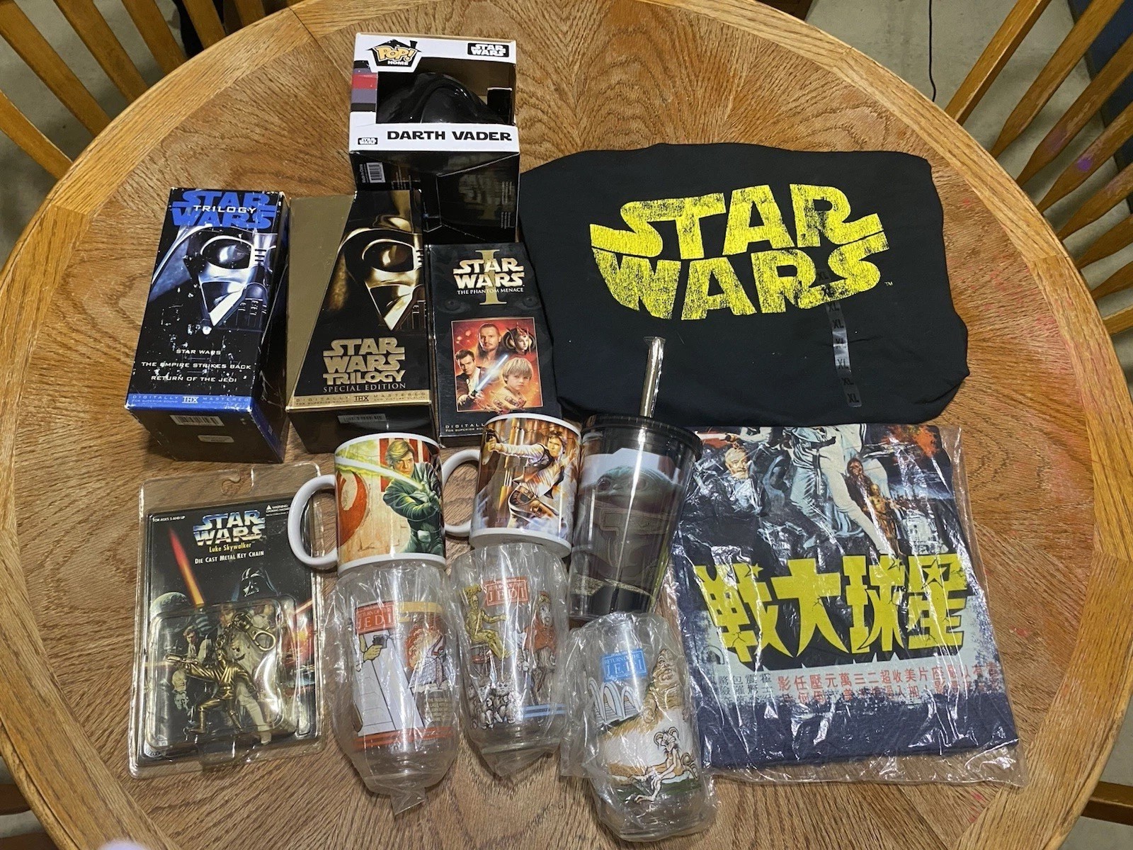 Huge Star Wars Collector Lot - Vintage BK Glasses VHS Sets Shirts Mugs More Lot