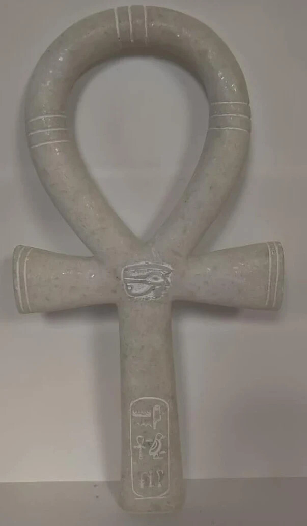Unique Large Egyptian Hand Carved Marmar Stone Ankh Made In Egypt Unique Large Egyptian Hand Carved Marmar Stone Ankh Made In Egypt