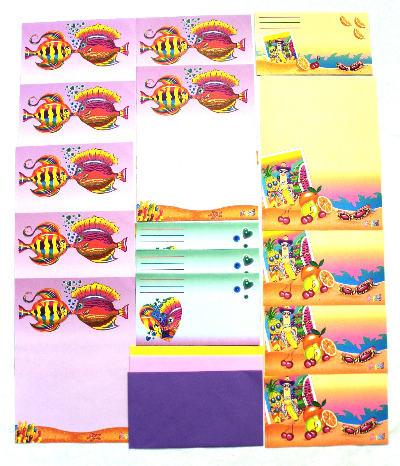Vintage 90s Lisa Frank Kissing Fish & Fruit Stationery Sheets & Postalettes Vintage 90s Lisa Frank Kissing Fish & Fruit Stationery Sheets & Postalettes