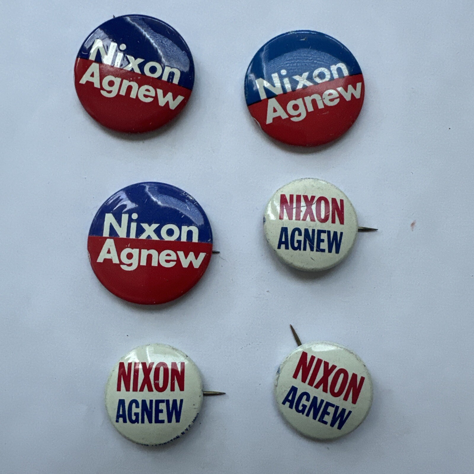 1972 Nixon Agnew Presidential Political Campaign Buttons Lot Of 6 Ex Cond