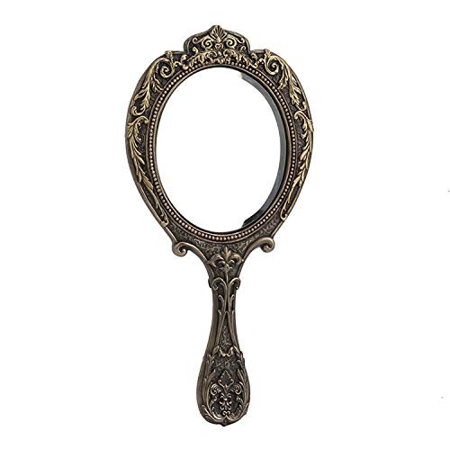 Veronese Design 10 Inch Vintage Skull Brooch Victorian Hand Mirror, Bronze Veronese Design 10 Inch Vintage Skull Brooch Victorian Hand Mirror, Bronze