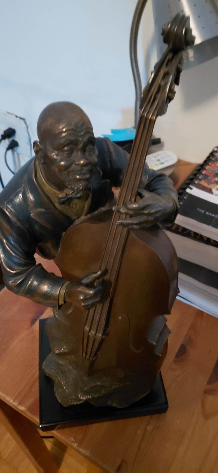 Jazz Upright Bass Player Statue.