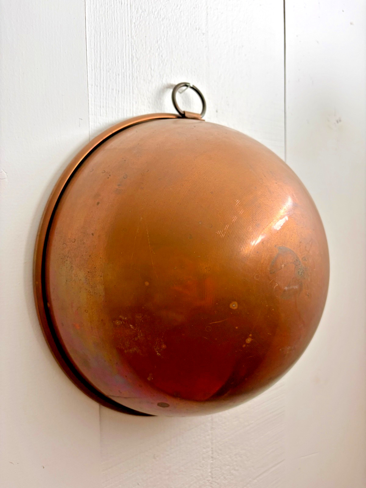 Vintage French Copper Mixing Bowl 12” Cul de Poule Large Kitchen Bowl Decor