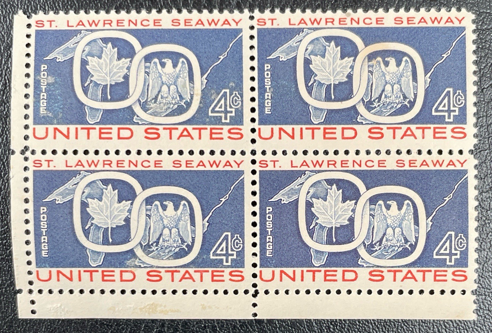 St. Lawrence Seaway Vintage 1959 4 Cent Postage Stamp Block Of 4 MNH #1131 St. Lawrence Seaway Vintage 1959 4 Cent Postage Stamp Block Of 4 MNH #1131