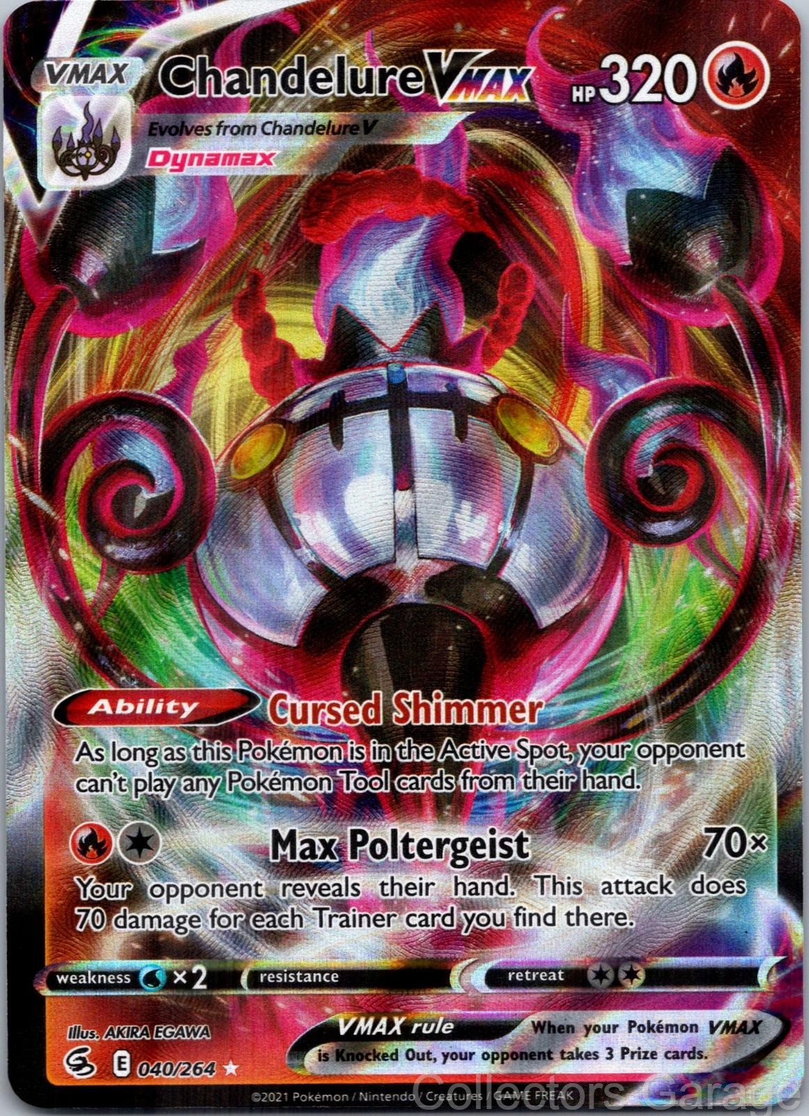 CHANDELURE VMAX 040/264 HOLO VMAX RARE FUSION STRIKE POKEMON NM/M