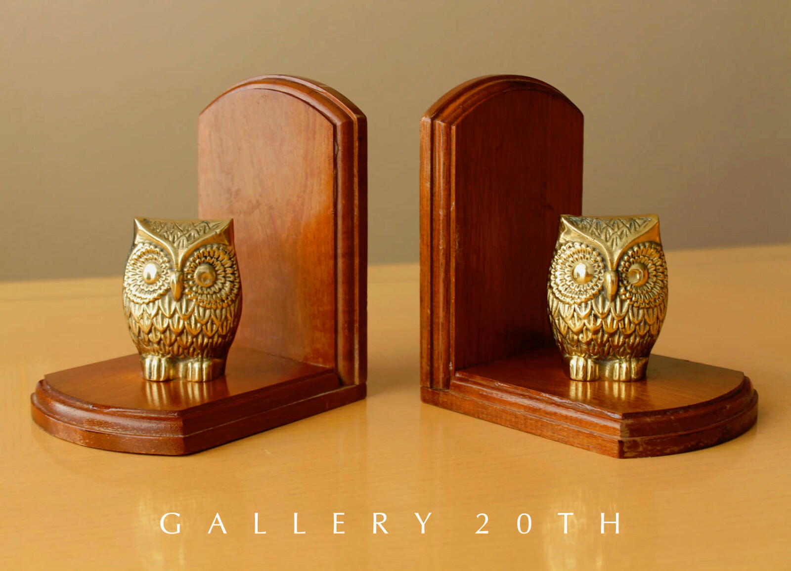CUTE & WISE VTG PAIR BABY OWL BRASS BOOK ENDS 50S 60S MID CENTURY MODERN RARE
