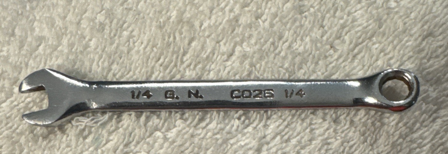 4” 1/4” G.N. Tools CO25  Combination Wrench  12 pt vtg tool