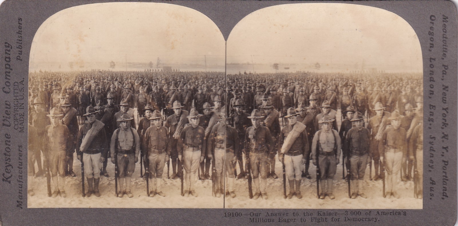 Stereoview Cards - Uncommon - Estate Liquidation -Our Answer to the Kaiser, WWI Stereoview Cards - Uncommon - Estate Liquidation -Our Answer to the Kaiser, WWI