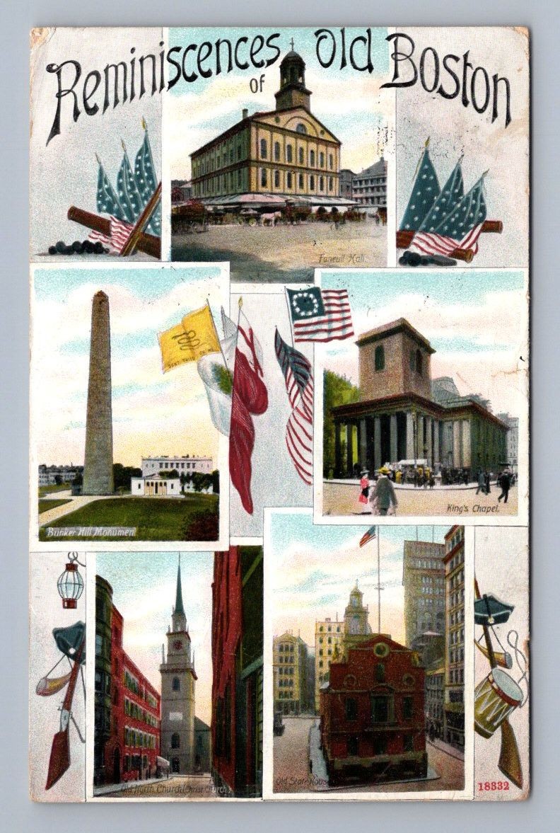 Norwood Antique Massachusetts Postcard BOSTON Reminiscences Historical 1909