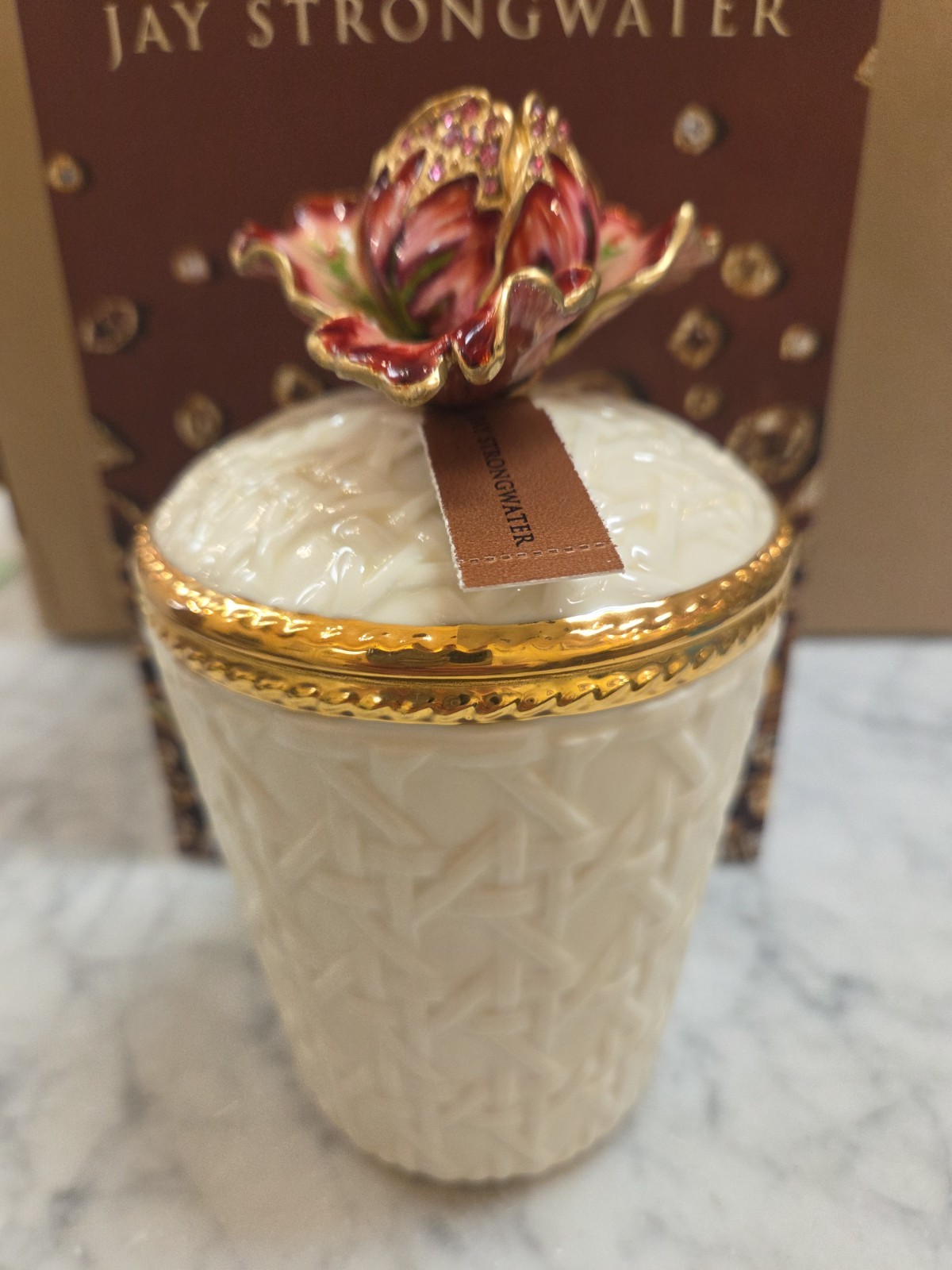 Jay Strongwater Tulip Candle BRAND NEW IN BOX 
