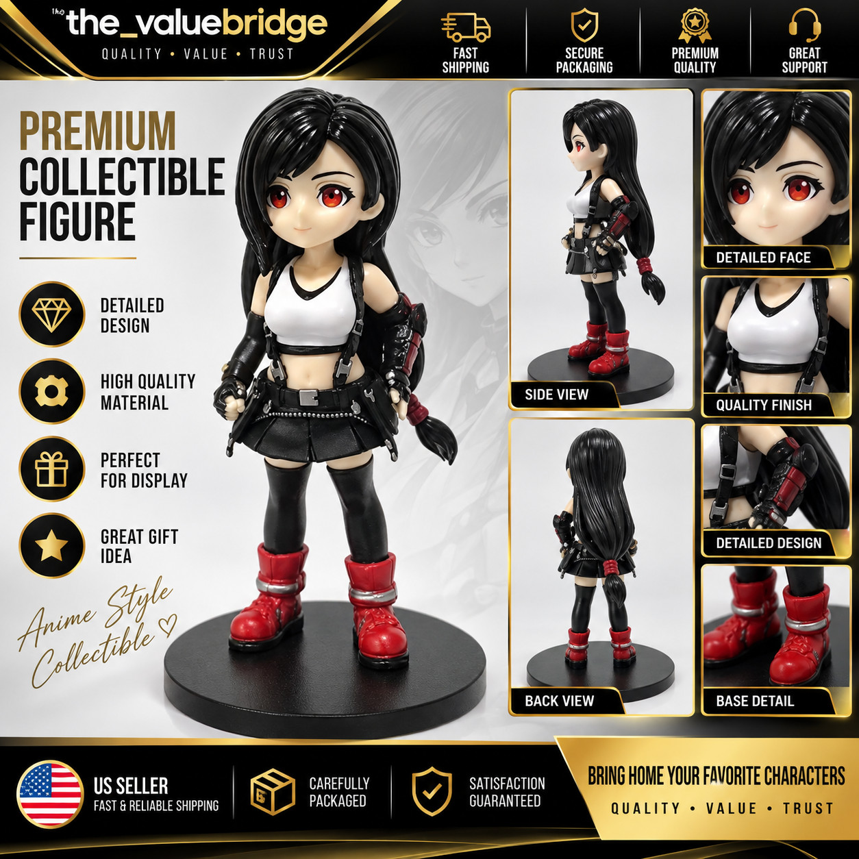 Tifa Lockhart Figure Final Fantasy VII Remake Anime PVC 11-12CM Collectible Tifa Lockhart Figure Final Fantasy VII Remake Anime PVC 11-12CM Collectible