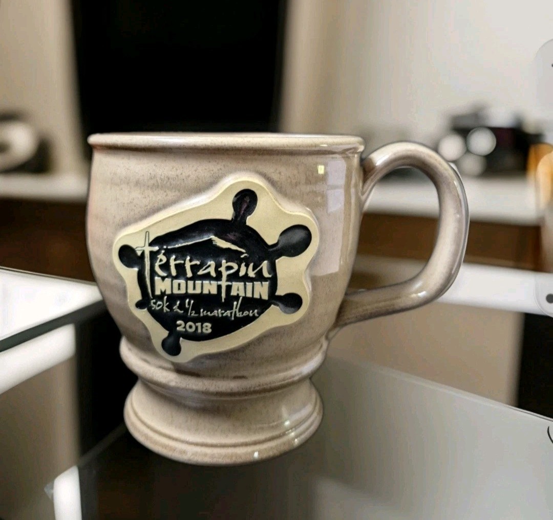 2018 Terrapin Mountain 50K Mug Deneen Pottery Trail Run Virginia Brown Drip USA